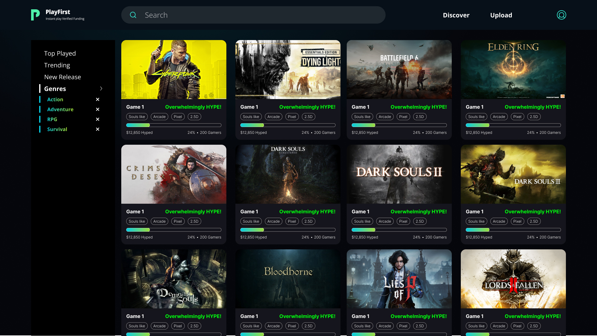 PlayFirst discovery feed player view